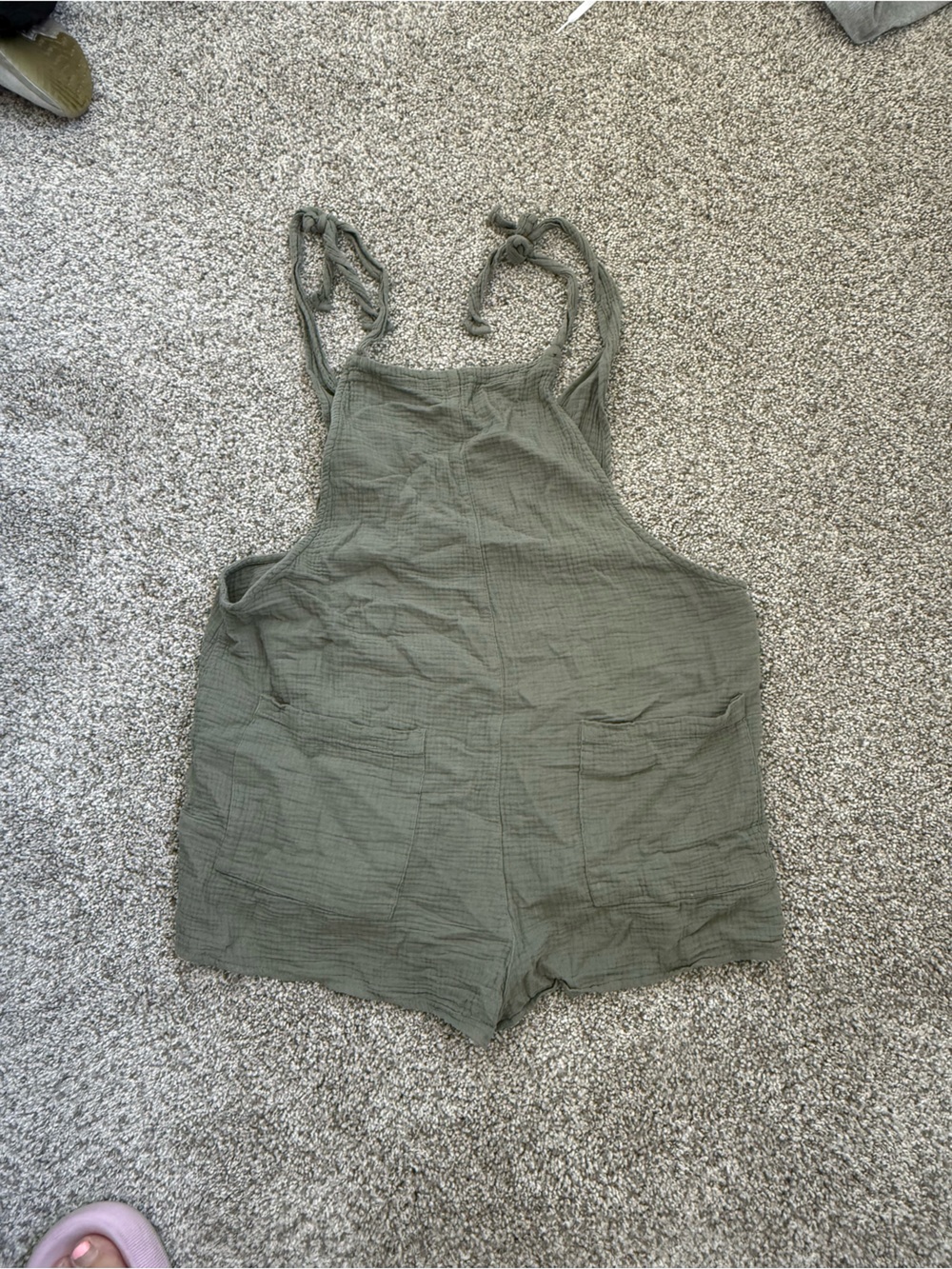 Cotton On Olive Green Cotton Tie-Strap Romper